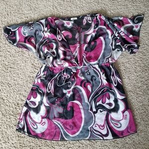 Sheer multi color blouse